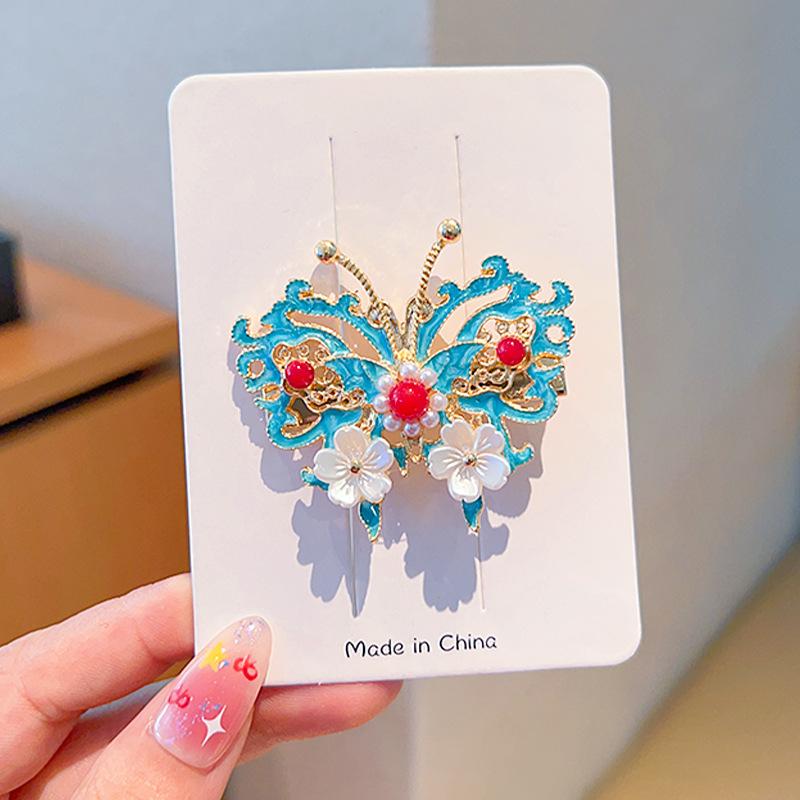 1pcs Pcs Chinese Style Children s Flower Hair Clip Hanfu Headdress Girl s Hair Ornament Tassel Children Hairpin Hair Accessory