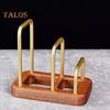Kitchen Chopping Board Rack with Wood Base Multi Layer Design Stable Pot Lid Holder Baking Pan Storage Organizer