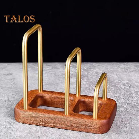 Kitchen Chopping Board Rack with Wood Base Multi Layer Design Stable Pot Lid Holder Baking Pan Storage Organizer