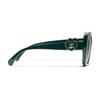 Chanel Temple Logo Irregular Sunglasses Women's Green