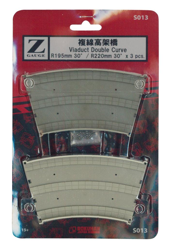 Rokuhan Z gauge S013 double track viaduct degree 3 pieces R195/220-30