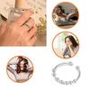 Anxiety Ring with Beads Movable Runner Fidget Ring to Relieve Anxiety Jewelry Unisex Adjustable Rotating Worry Ring