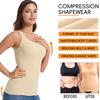 Women Compression Vest Shapewear Square Neck Tank Top Tummy Control Body Shaper Waist Trainer Camisole Padded Soft Underwear