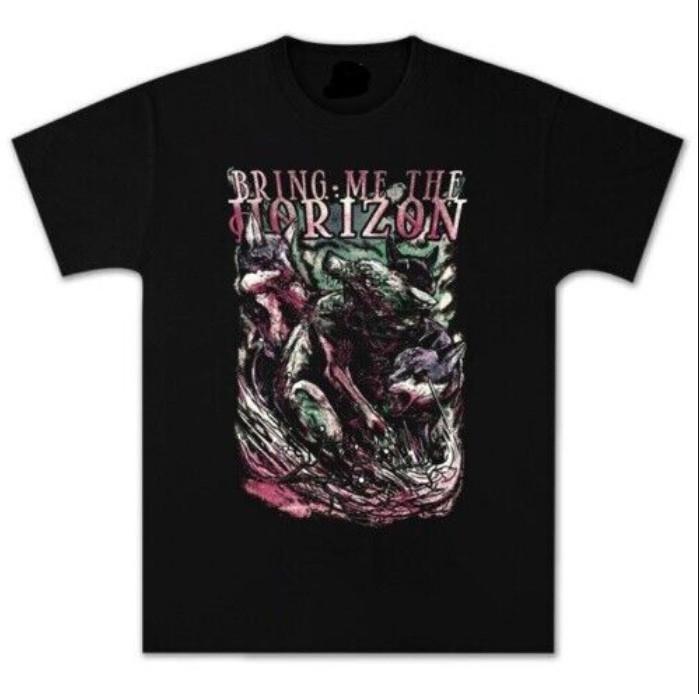 

Нова Чорна Футболка Wolf Bring Me The Horizon Чоловіча Унісекс Подарунок На Хелловін Унісекс Футболка XXL