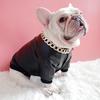 Pet Coat Zipper Design Windproof Fashion Dog Faux Leather Jacket Coat for French Bulldog