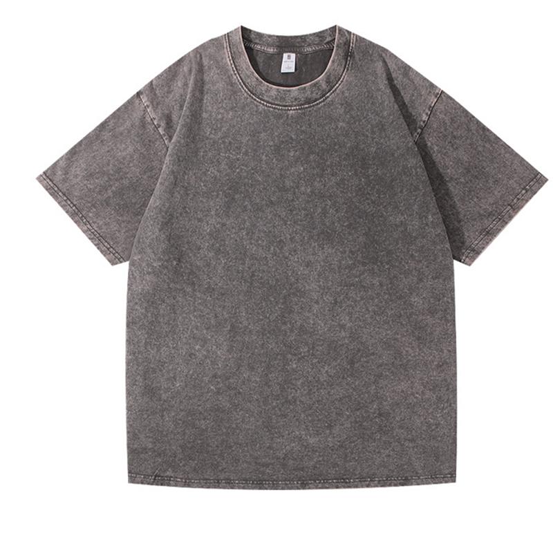 1 stuks Puur Katoen Heren Grote Maat T-shirts Heren Zomer Vintage Kleding Gewassen T-shirts Amerikaanse Casual Korte Mouw Basis Heren Tops