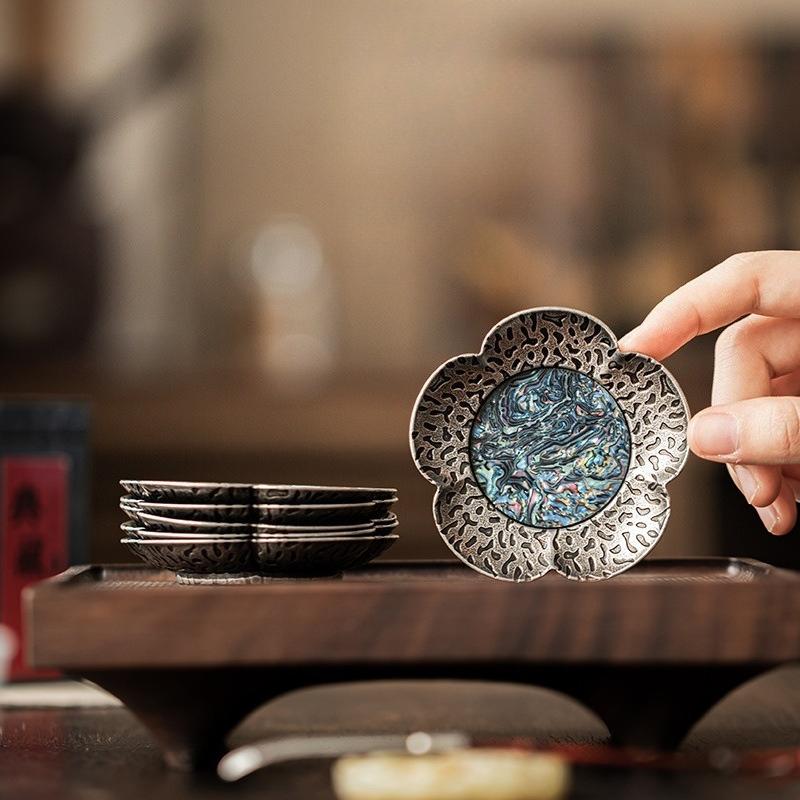 Thermal insulation pad, retro tea tray, light luxury, high-end sense, non-slip tea set, household thermal insulation pad