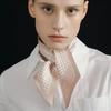[Worn by Geum Sae-rok] Long Twilly Silk Scarf - Houndstooth Rose