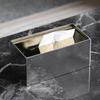 Stainless Steel Tissue Box, Luxurious Metal Rectangular Tissue Box Ornament, Modern Living Room and Kitchen Tissue Storage Box