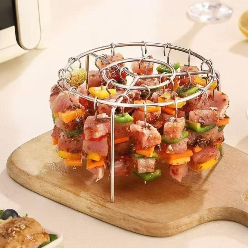 Heat-Resistant Air Fryer Skewer Stand Non-Stick Skewers Rack Oven BBQ Rack  Party Grilling