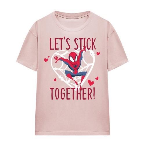 Spider-Man Womens/Ladies LetÂ´s Stick Together Valentine`s Day T-Shirt
