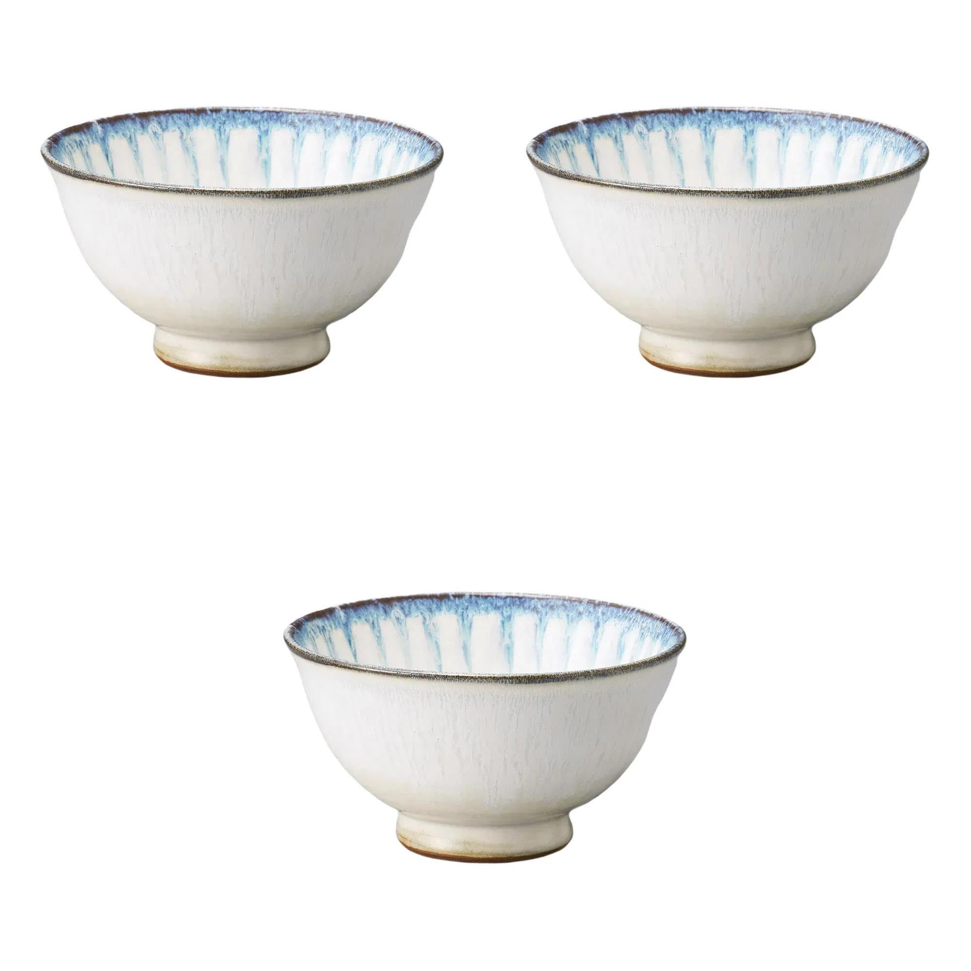 

Set of 3 Tokusa Rice Bowls x Rice Bowls by Setomonohonpo Kiln-Transformed [12.3 6.6 cm]