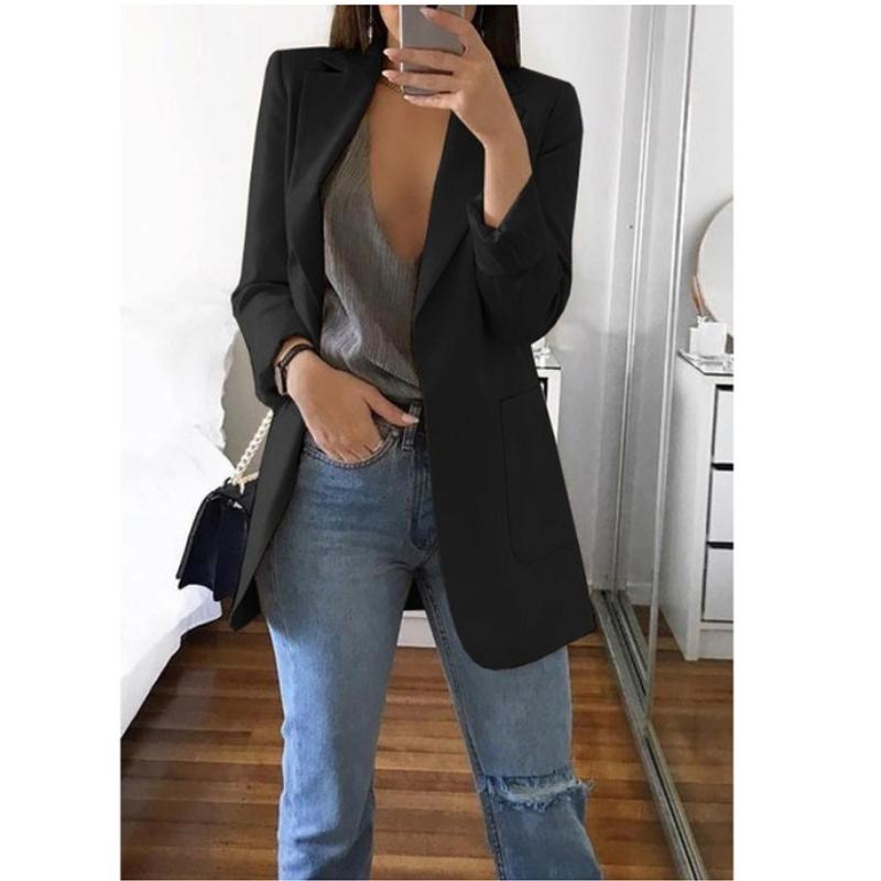 Fashion Casual Suit Polo Neck Slim Fit Cardigan Temperament Women's  Coat Spring and Autumn