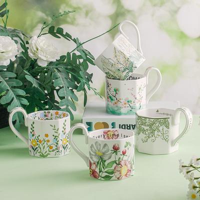 Ölgemälde Blume Kaffeetasse matt Retro Becher Frühstückstasse Souvenir Geburtstagsgeschenk Mädchen handgemalter Stil