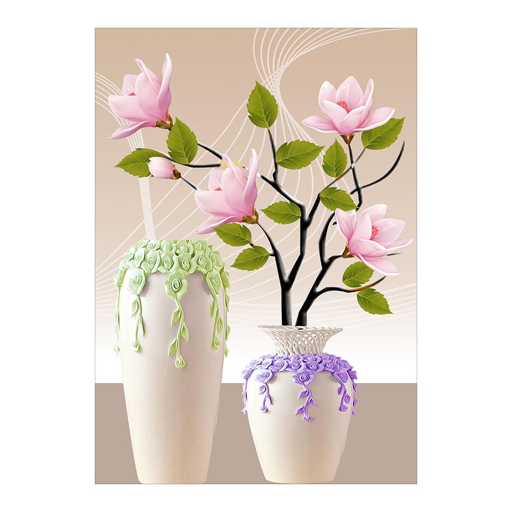 Retro Blumen Leinwandgemälde Wandkunst Bilder Chinesischer Stil Vintage Poster und Drucke für Wohnzimmer Flur Dekor