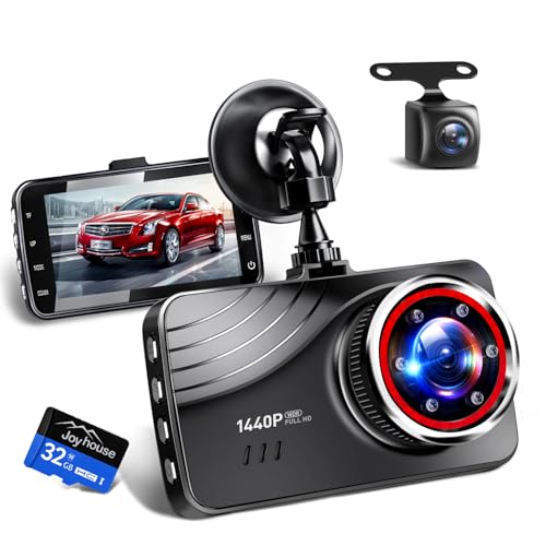 Dash Camera, Front and Rear Camera, 1440P Full HD, IMX335 Sensor, Infrared Night Vision