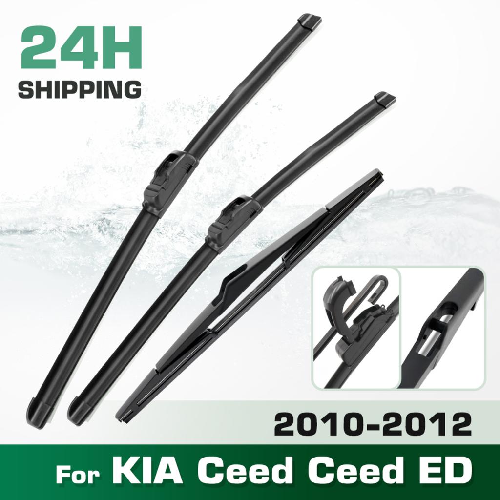 For KIA Ceed Cee'd ED 2010-2012 2011 Wiper Front & Rear Wiper Blades Windshield Windscreen Window Brushes 24"+18"+12