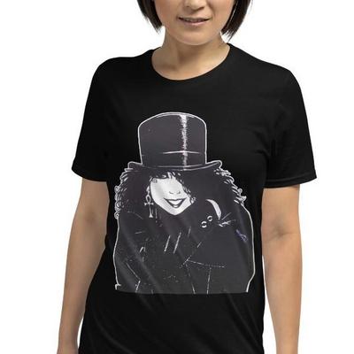 Gothic Goth Mädchen Zylinder Emo Tod Onk Kurzarm Unisex T-Shirt