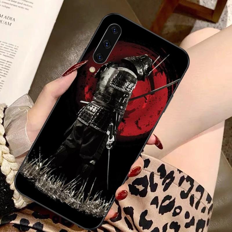 Apanese Samurai Oni Mask Phone Case For Samsung A91 A81 A73 A72 A71 A30S A20 A12 A13 A52 A53 4G 5G Soft Black Phone Cover