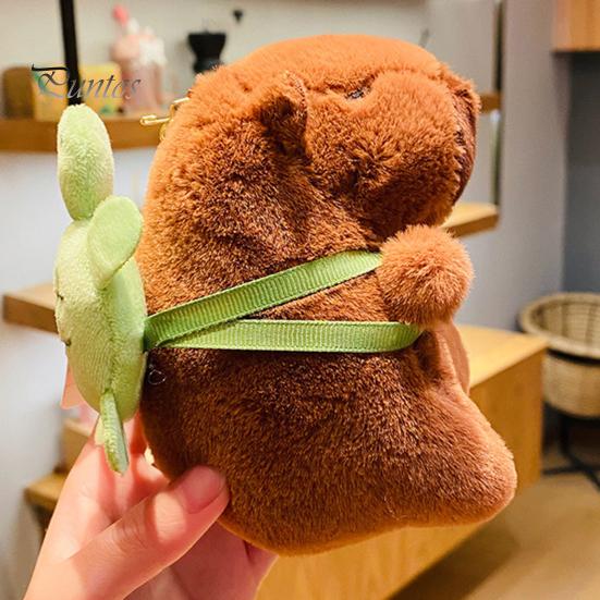 Capybara Turtle Plush Toy Cute Backpack Keychain Pendant Stuffed Animal Super Soft Doll Hanging Pendant