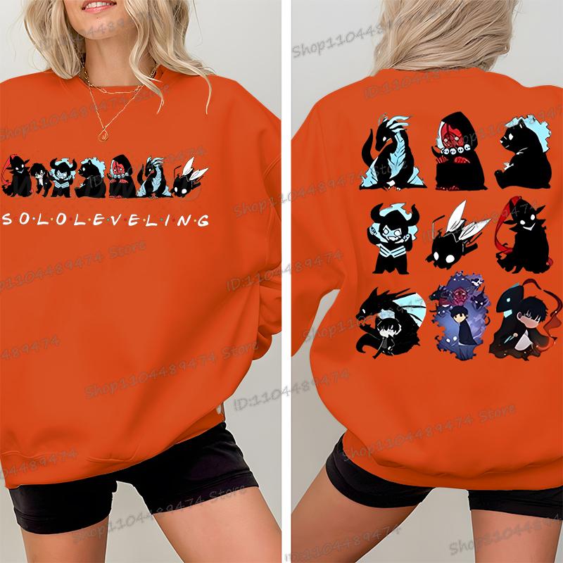 Solo Leveling Crewneck Sweatshirt Unisex Anime Fan Gift Fashion Casual Hoodies Sung Jin Woo Cartoon Classic Street Style Hoodies