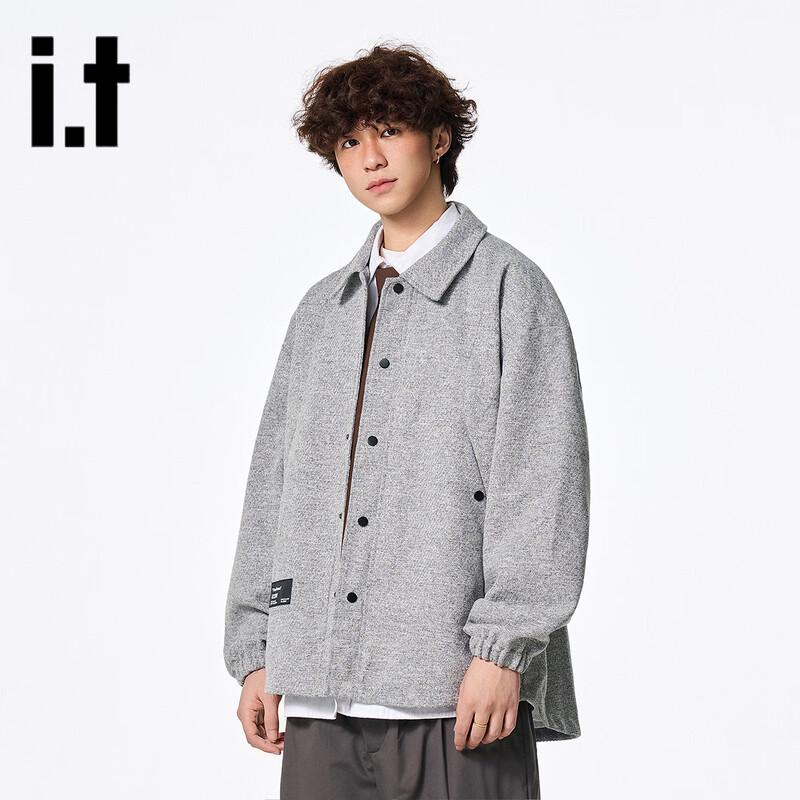 Izzue Unisex Autumn Woolen-Look Lapel Jacket