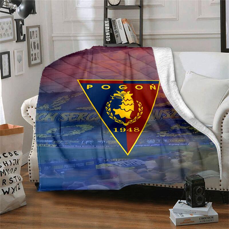 MKS Pogoń Szczecin Flannel Blanket Soft All-Season Throw, Design for Camping, Car Travel, Hiking Sofa, Bed, Office Perfect Gift for Parties