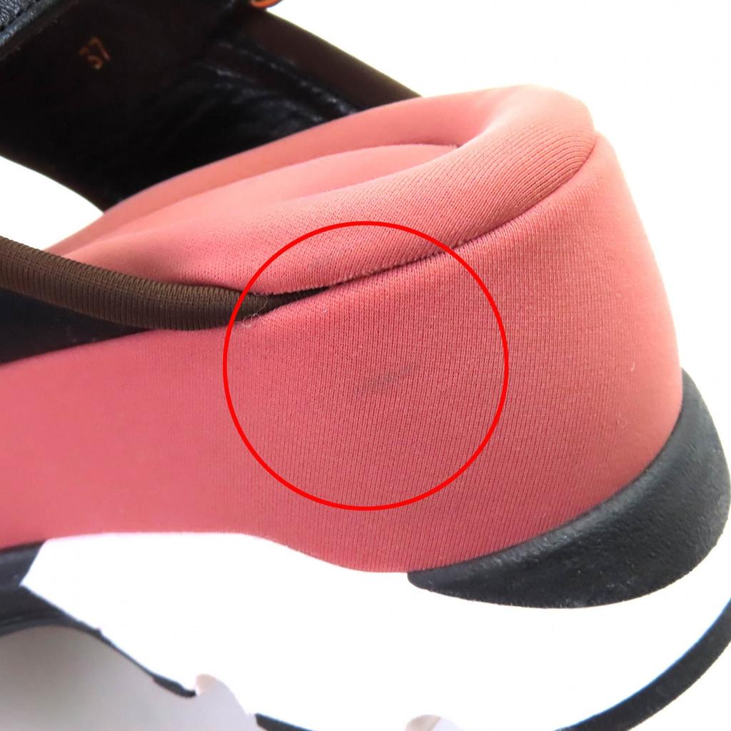 MARNI Sandals Leather cross strap platform sole Black pink l37 SAMA002708 Used