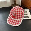 Cotton Cherry Pin Cap Peaked Lace Baseball Cap Fashion Red Plaid Hat  Streetwear