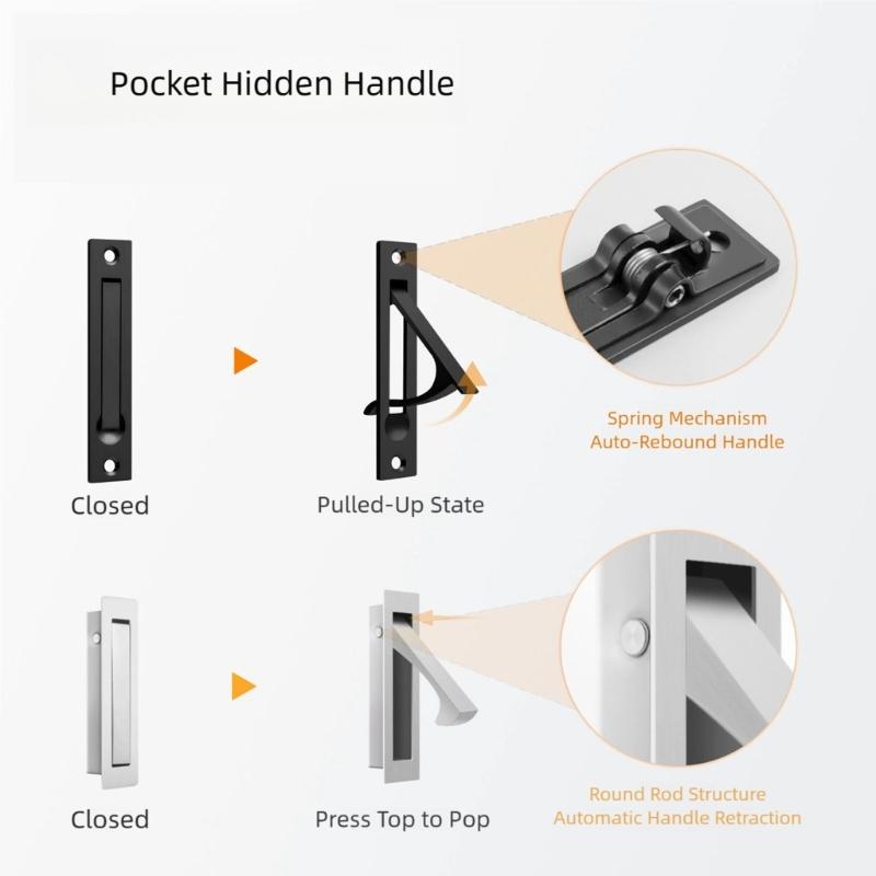 Modern Recessed Cabinet Door Handle Stainless Steel Sliding Door Handle Rustproof Pulls Furniture Hardware Enduring