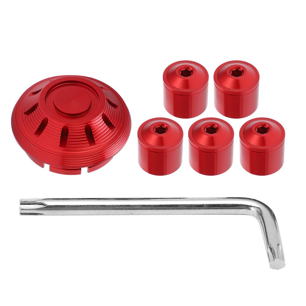 6pcs Motorcycle Hubcap Wheel Side Cover Replacement for Piaggio Vespa GTS GTV 250 300 2017‑2020Red