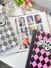 A4 Vintage Americana Card Album Diamond Quilted 9-Grid Photo Binder for Idol Photocards & K-pop Collectibles Scrapbook Organizer