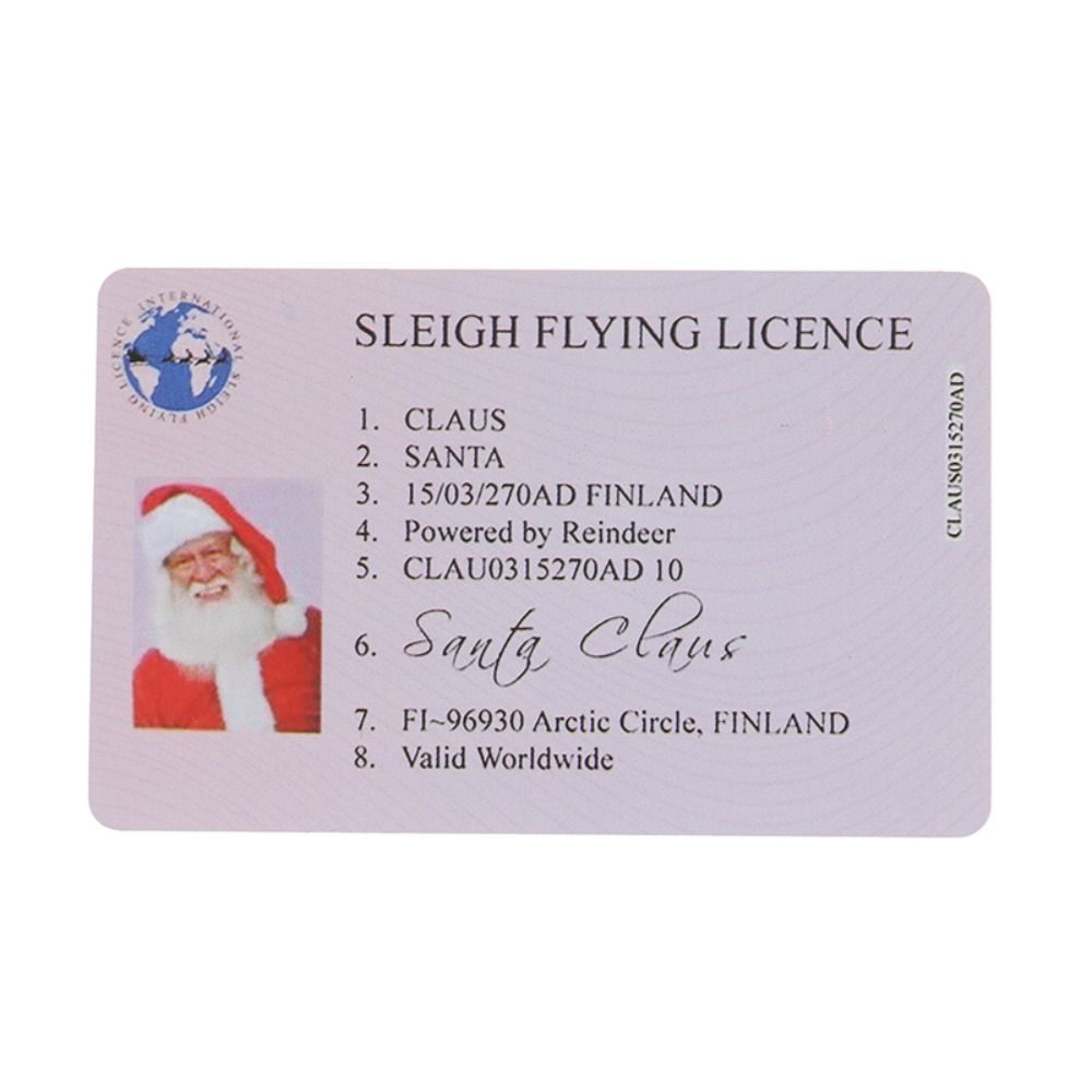 Decoration Sleigh Flying Riding License Christmas Card Christmas Gift Santa Claus Driving License
