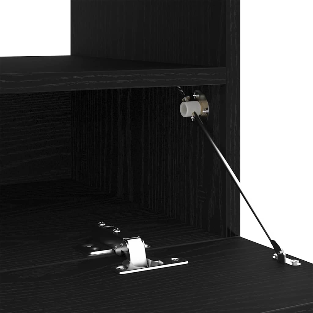 TV Cabinet in Black Oak Look 100 x 35 x 40 cm Particleboard
