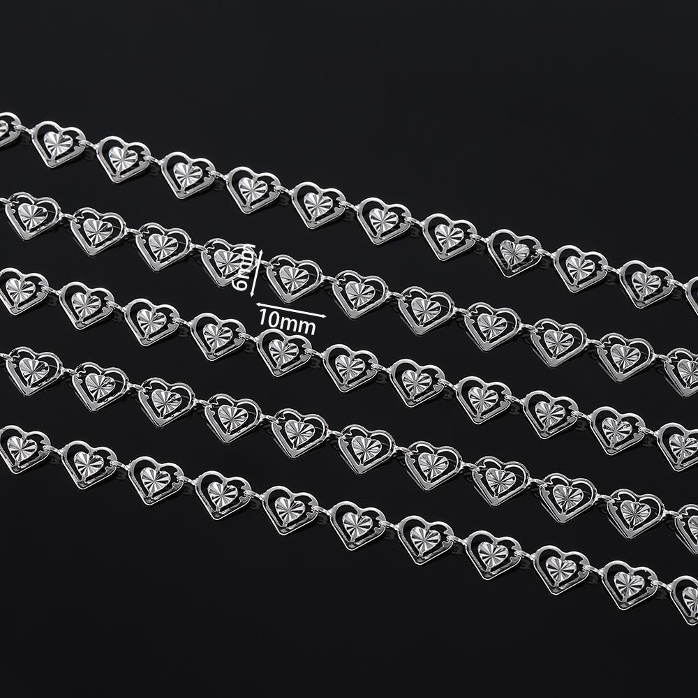 1 Meter Hollow Out Double Heart Chains Copper Classical Chain for Bracelet Necklace Jewelry Making Accessories