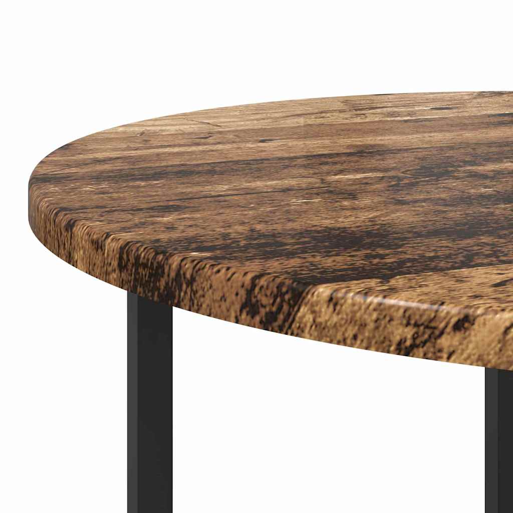 Side Table Set 2 pcs Reclaimed Wood Look & Black