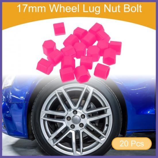 20pcs 22x17x20mm Universal Wheel Lug Nut Bolt - Car - Silicone Fluorescent