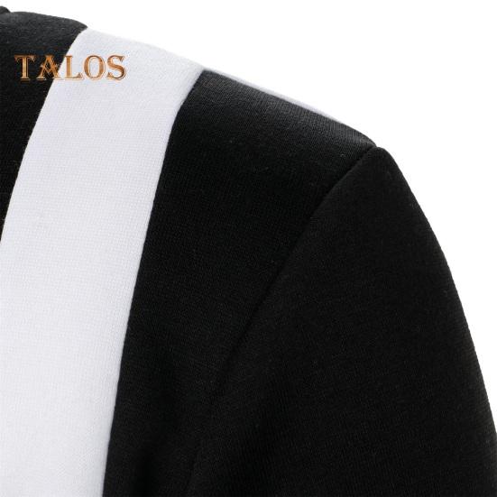 Herr Höst Vinter Kappa Ståkrage Dragkedja Dragsko Färgblock Sportjacka med Elastiska Ärmslut och Fåll Slim Fit Fitness Ytterkläder