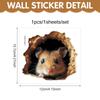 1pc Reading Mice PVC Wall Decal, Heartwarming  Animal Pattern Self-Adhesive Removable Waterproof Vinyl  Wall Sticker.