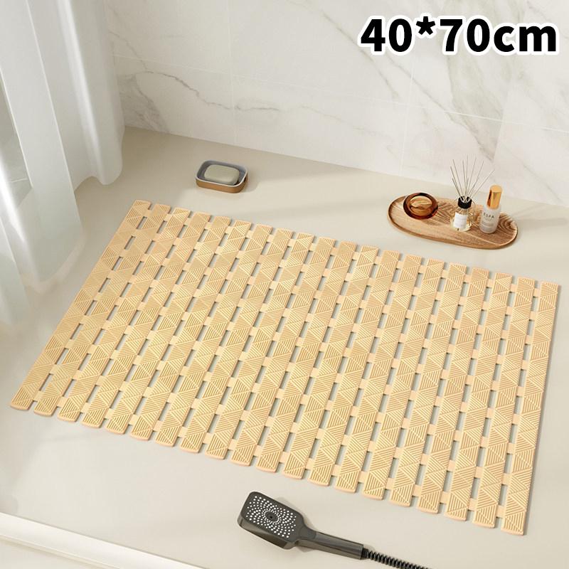 Non Slip Soft Bath Shower Mat With Textured Grip And Fast Drain Holes Perfect For Bathroom Tub Wet Floor Daily Use