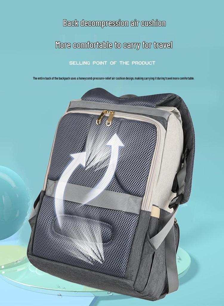 Multi-Functional Lightweight Mommy Bag: Large Capacity with USB Port, Changing Pad, and Portable Mother-Baby Storage for Hospital.