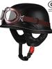 German Style Retro Open-Face Cruiser Helmet for Men and Women - Leather Scooter/Motorbike Soldier Helmet