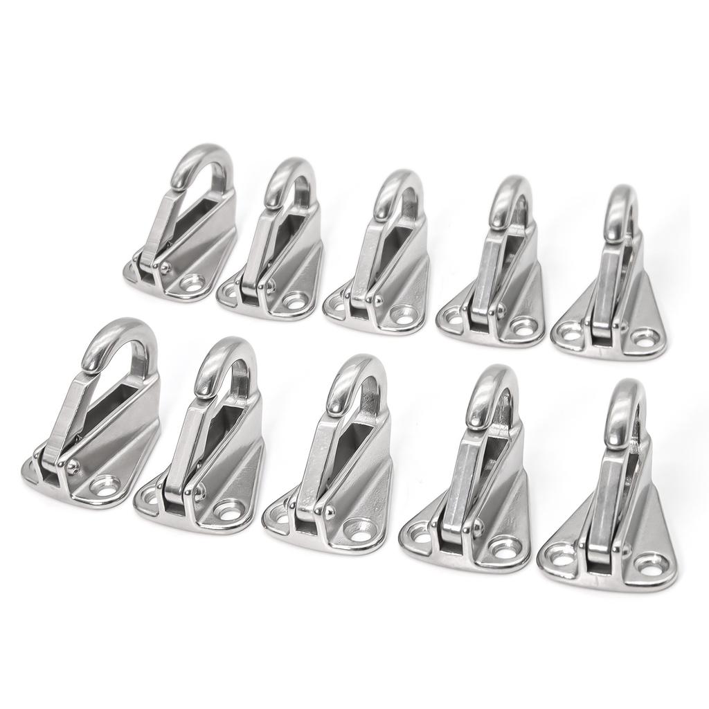 2/5/10PCS 316 Stainless Steel Snap Attach Rope Hook Hardware Marine Boat Spring Locked Fender Fending Hooks Fender Spring Hook