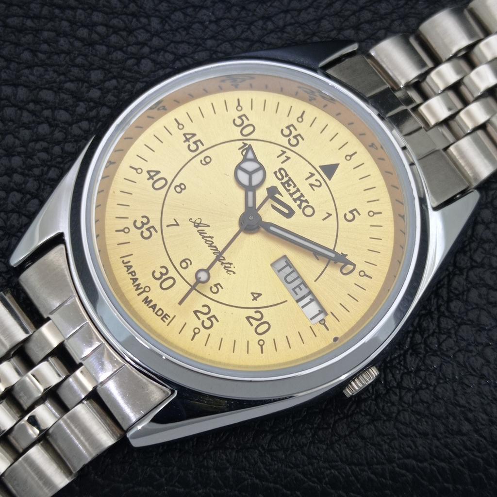 REFURBISHED SEIKO 5 AUTOMATIC 6309A VINTAGE JAPAN MENS GOLDEN WATCH a442288-1