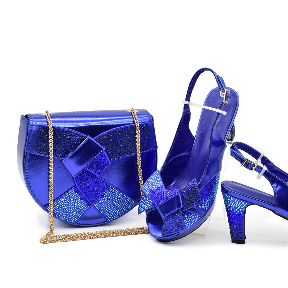 Rhinestone Peep-toe Heels & Bag Set for New Year's Eve