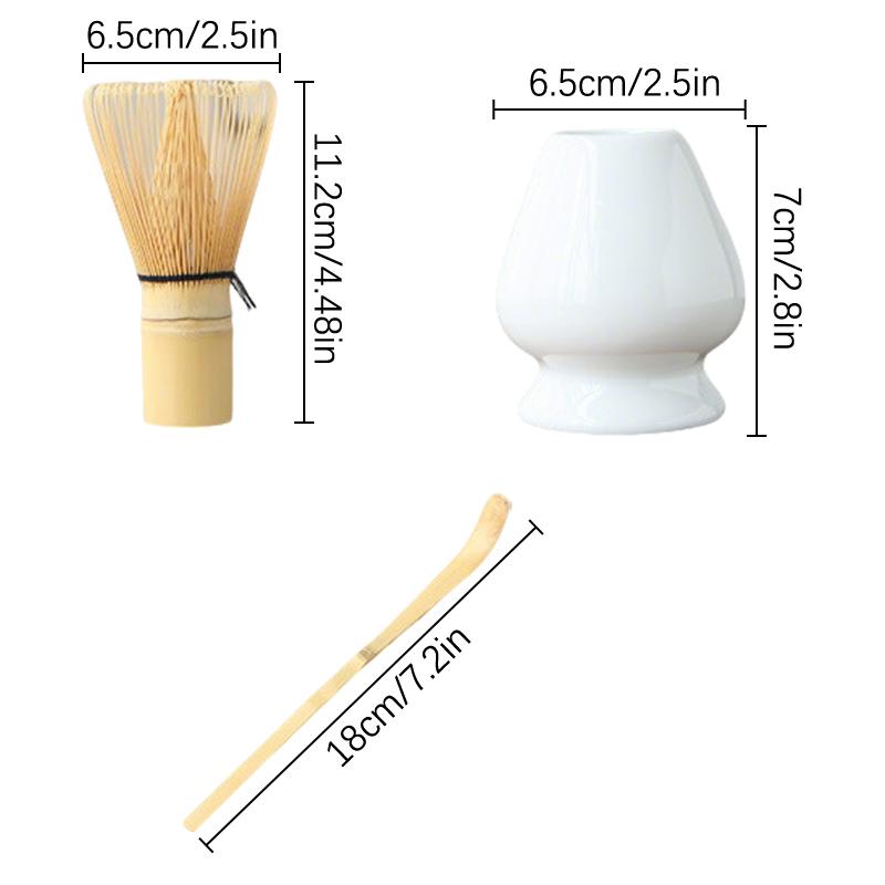 3PCS Japanese Matcha Tea Set Whisk Stand Tea Ceremony Matcha Bowl Grinder Brushes Tea Tools Holder Tea-making Tea Accessories
