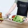 Stainless Steel Food Storage Serving Tray Rectangle Oven Trays Baking Trays Steaming Dish  Kitchen