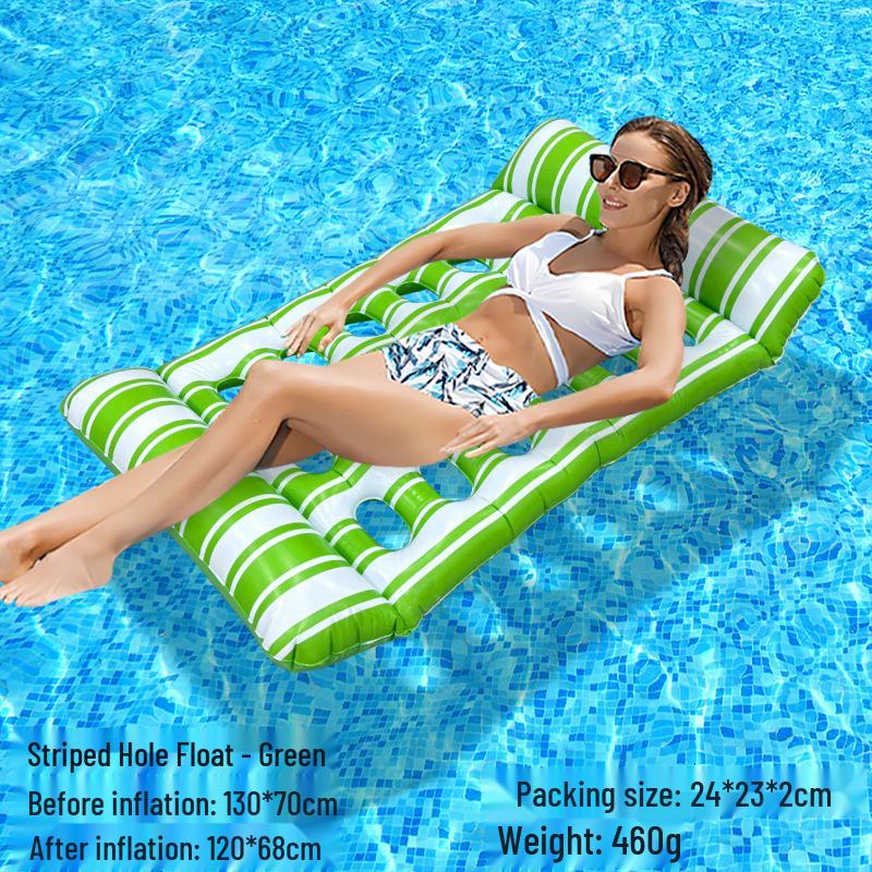 Tumbona Flotante Inflable Plegable Transfronteriza con Respaldo y Malla