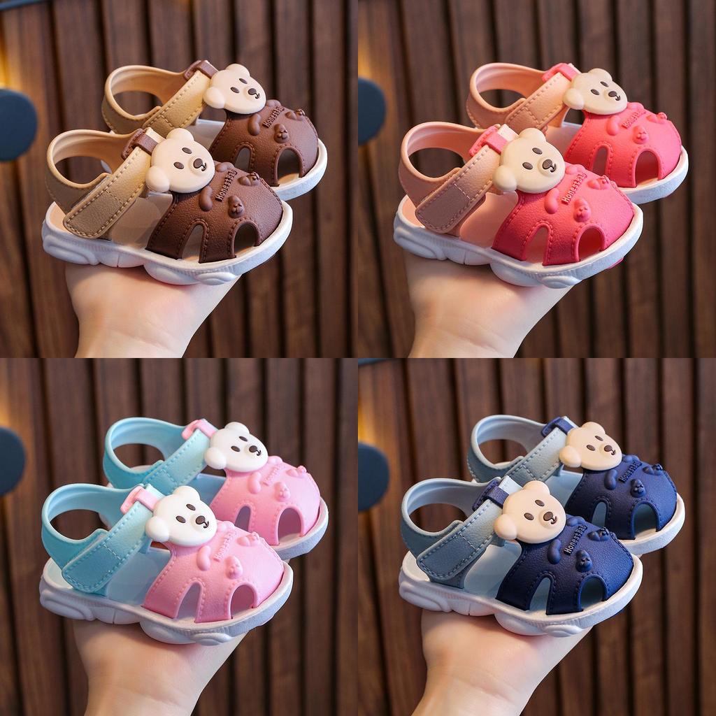 Summer Bear Kids Slides With Soft Nonslip Sole For Toddler Casual Wear