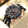 LIGE Big Dial Watch Men Fashion Business Watch Men Military Silicone Sports Waterproof Quartz Chronograph Relogios Masculino+Box